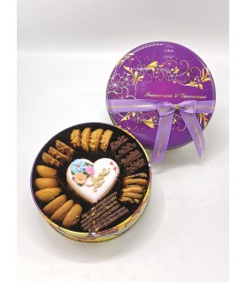 Assorted Cookies with Icing in Tin Box
